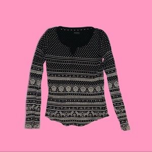 black pattern grunge long sleeve t shirt
